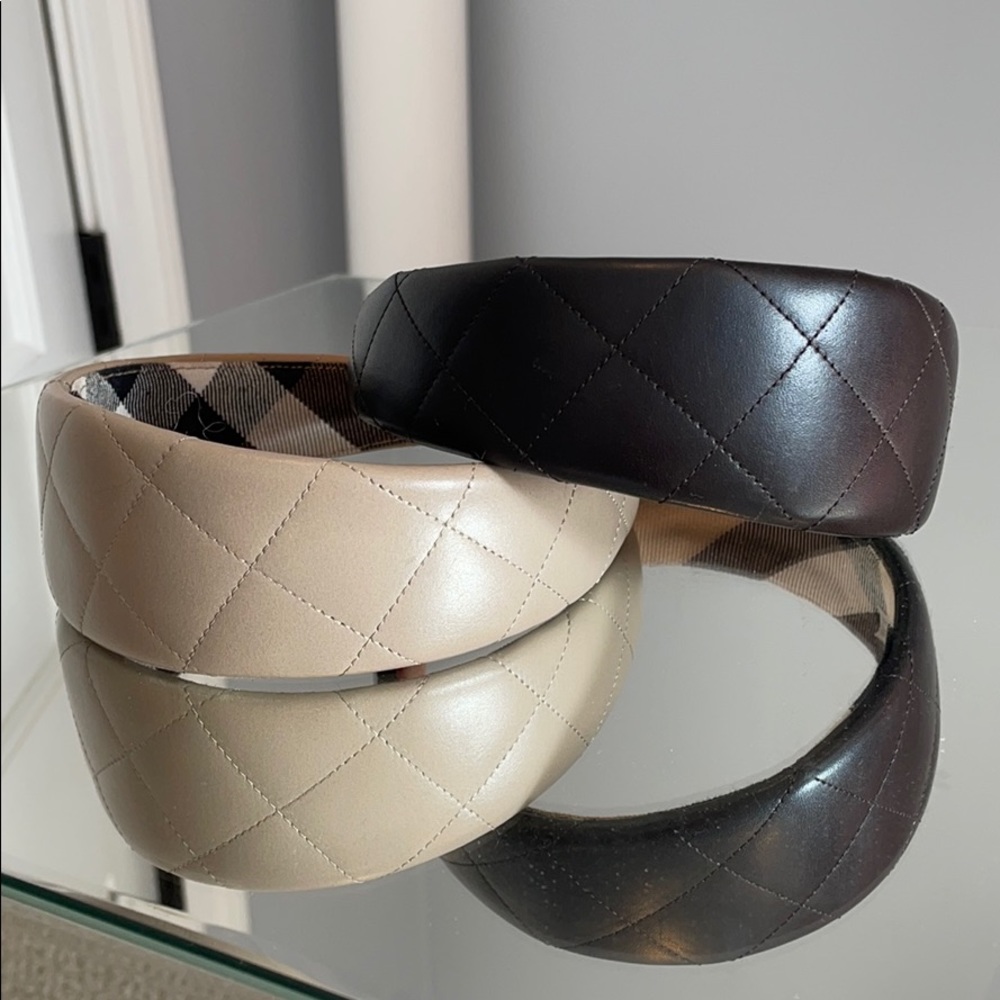 Burberry leather quilted headbands